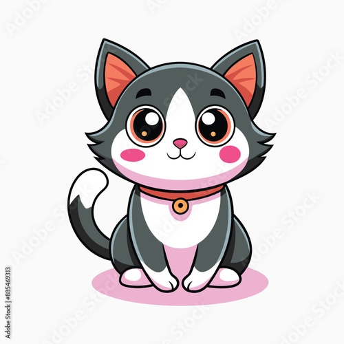 cute cat vector art illustration, cat vector