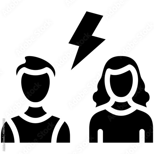 Conflict vector icon illustration of Filmmaking iconset.