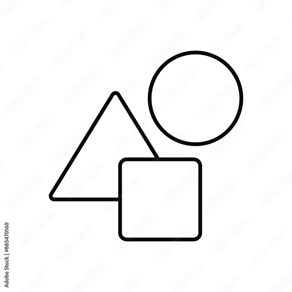 shapes line icon with white background vector stock illustration shapes line icon with white background vector stock illustration