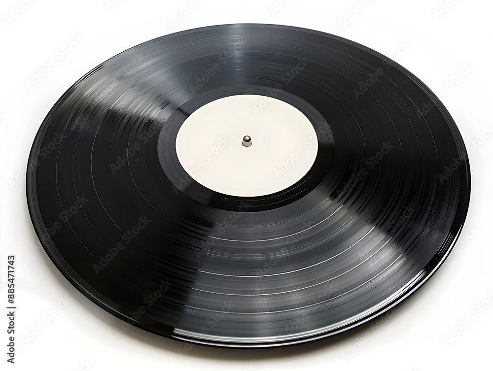 Obraz premium Isolated black vinyl record on plain white background