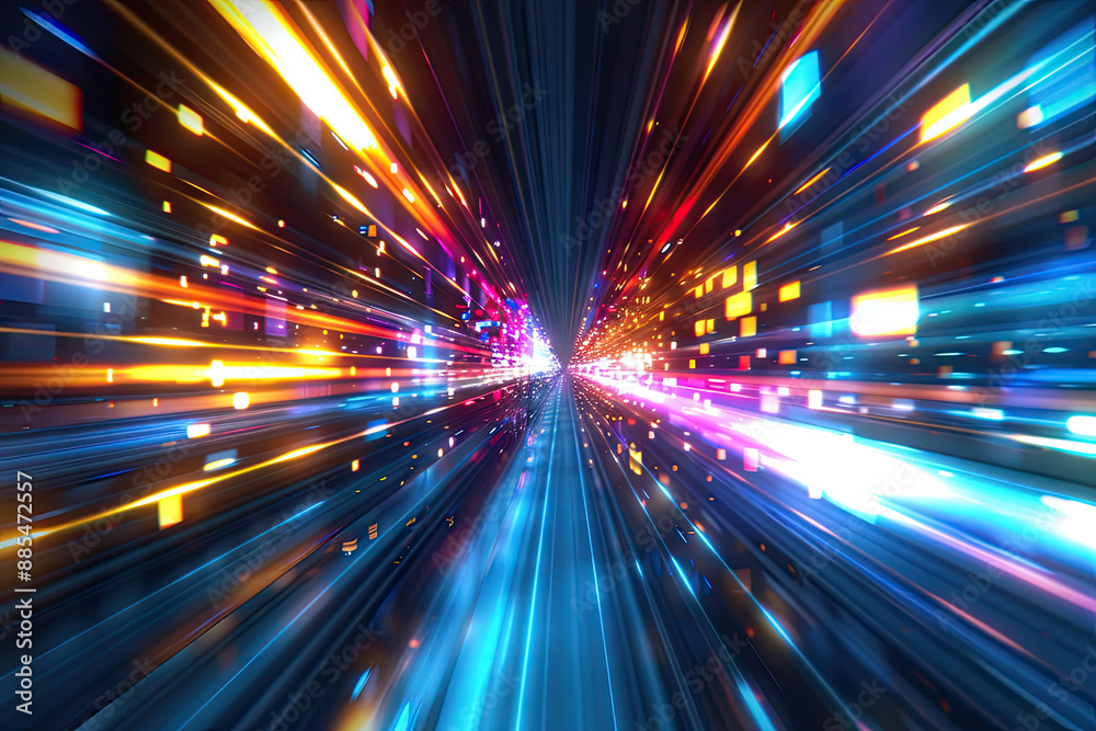 a train is moving through a tunnel with the lights on a train is moving through a tunnel with the lights on