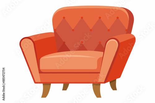  soft upholstery chair comfortable seat for lobby or lounge room vector art illustration