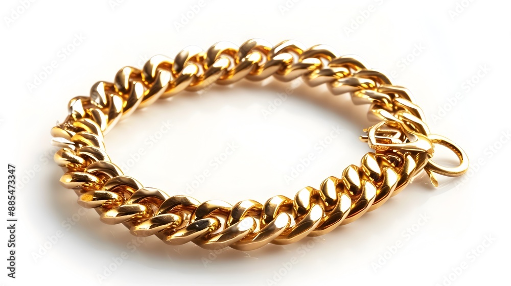 Luxurious Golden Bracelet Isolated on White Background Luxurious Golden Bracelet Isolated on White Background