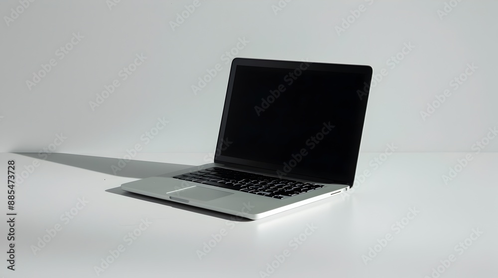 Minimalist Laptop Computer on Plain White Background Minimalist Laptop Computer on Plain White Background