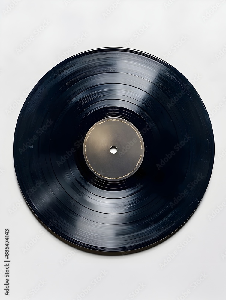Minimalist Vinyl Record Against Plain White Background Minimalist Vinyl Record Against Plain White Background
