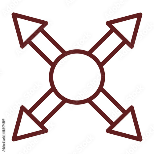 Movement Vector Line Maroon Icon Design