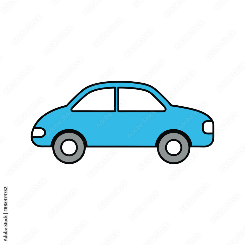 Minimalistic sedan car icon in line art style Minimalistic sedan car icon in line art style