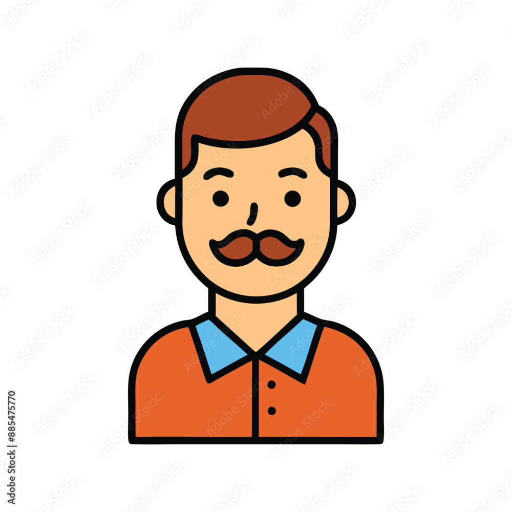 young man icon with beard avatar character vector young man icon with beard avatar character vector