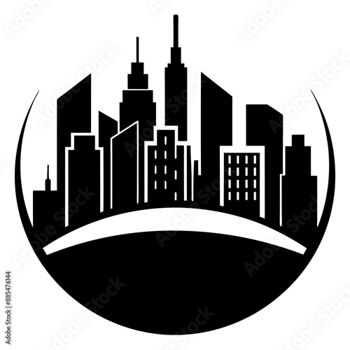 City landscape modern building architecture urban silhouette vector illustration