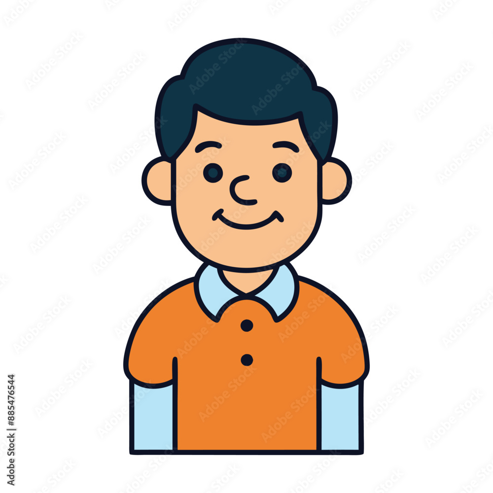 child man icon with beard avatar character vector child man icon with beard avatar character vector