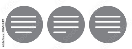 Centre, left, right alignment icons set. Vector Illustration.