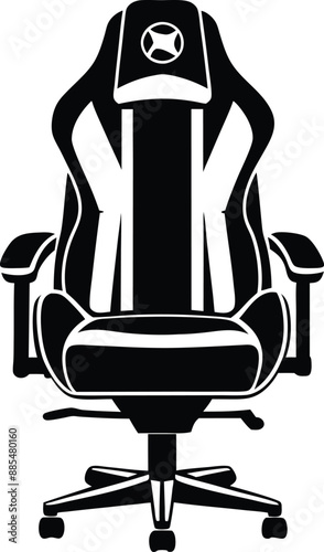 gaming chair silhouette illustration.chair, gamer, modern, gaming, isolated, equipment, video, game, comfortable