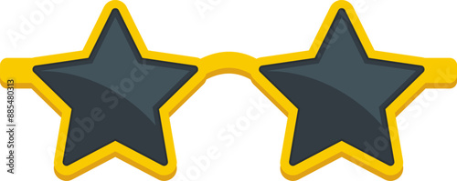Illustration of a star shaped sunglasses. Vector.