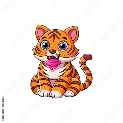 Tiger is Powerful majestic solitary striped predator.