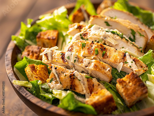 grilled chicken caesar salad with dressing