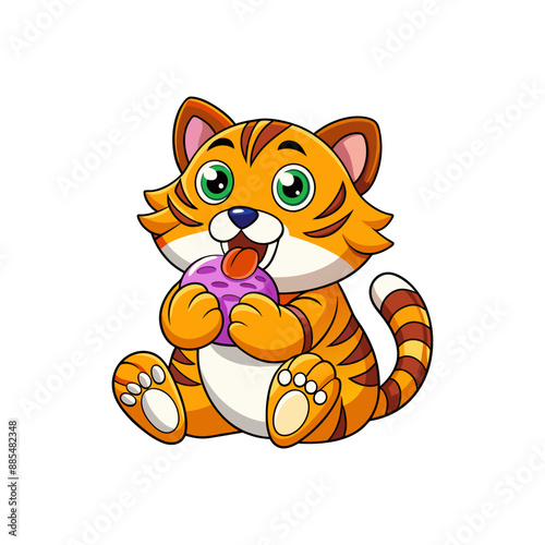 Tiger is Powerful majestic solitary striped predator.