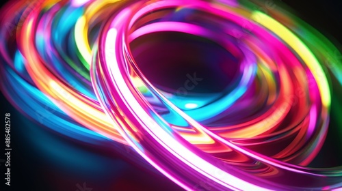 Abstract Colorful Neon Lights Background.