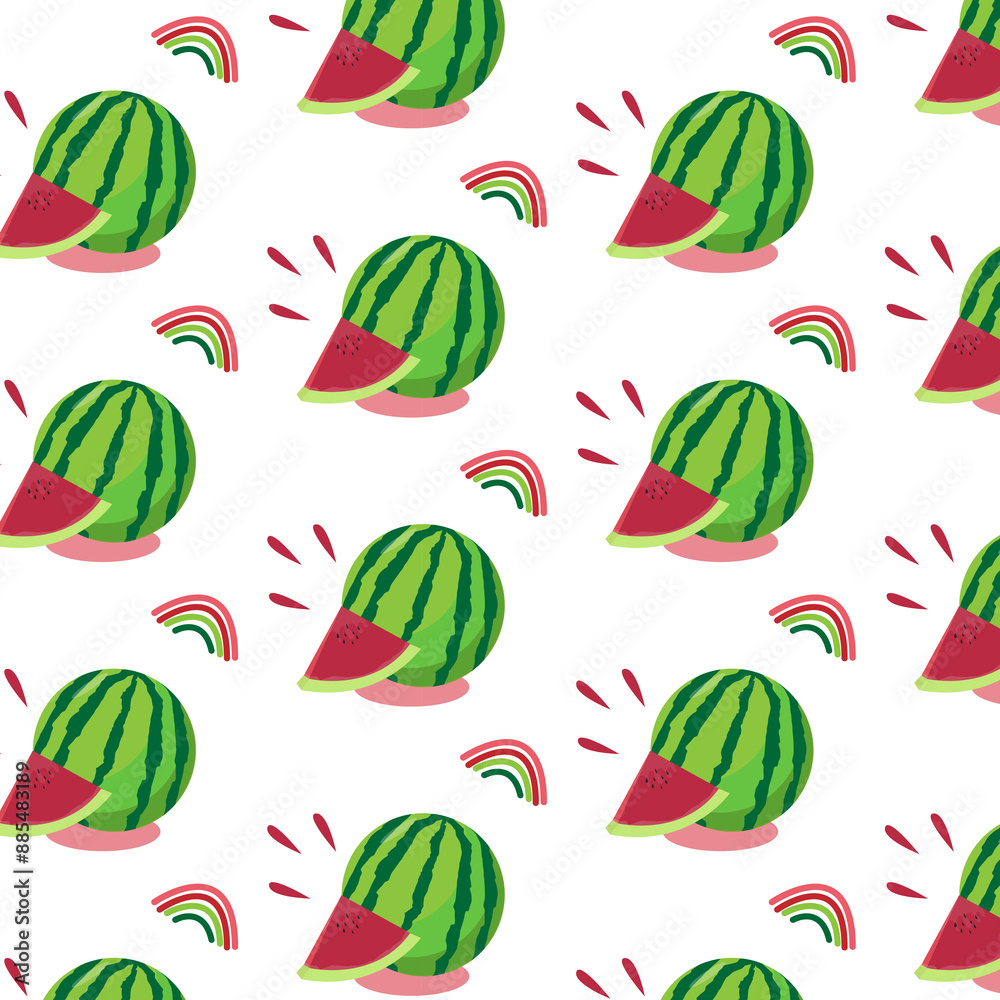 watermelon slice fruit background seamless pattern summer background watermelon slice fruit background seamless pattern summer background