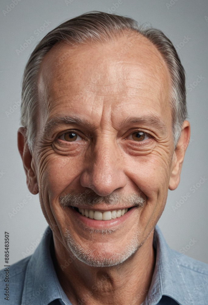 Portrait view of a regular happy smiling Romania old man, ultra realistic, candid, social media, avatar image, plain solid background Portrait view of a regular happy smiling Romania old man, ultra realistic, candid, social media, avatar image, plain solid background