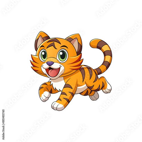 Tiger is Powerful majestic solitary striped predator.