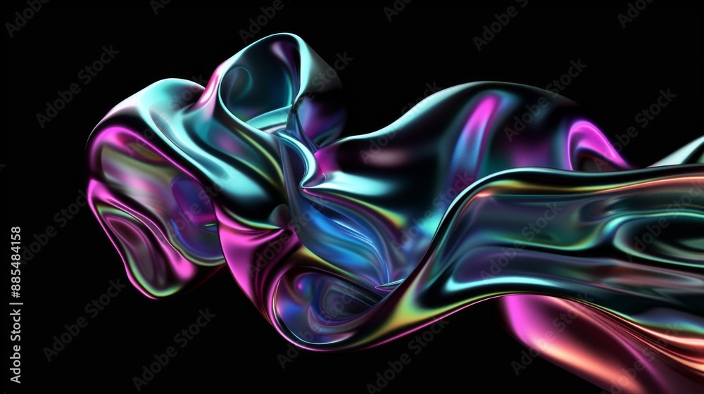 Abstract iridescent wave. Abstract iridescent wave.