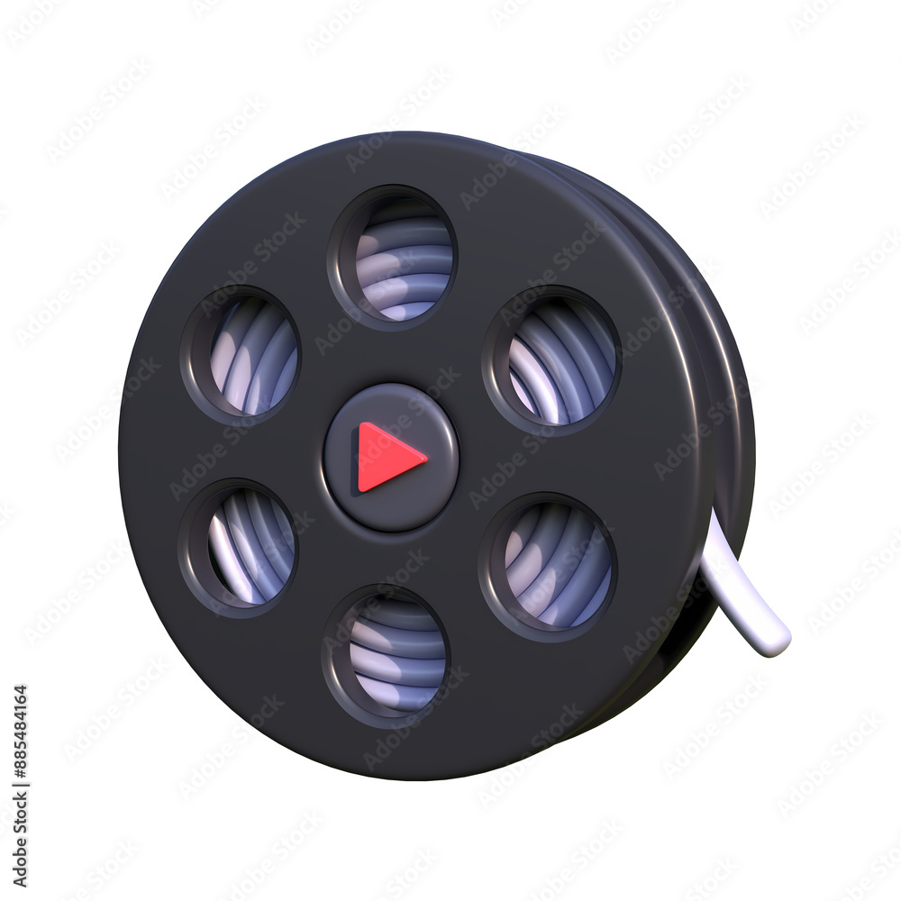 Film Reel 3D icon illustration, perfect for cinema theme UI design Film Reel 3D icon illustration, perfect for cinema theme UI design