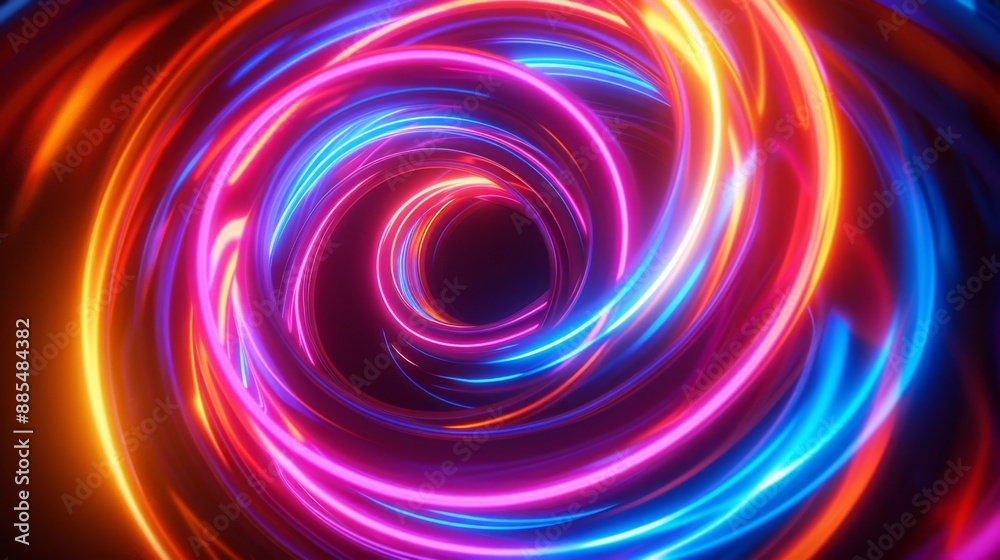 Abstract neon glowing circles. Abstract neon glowing circles.