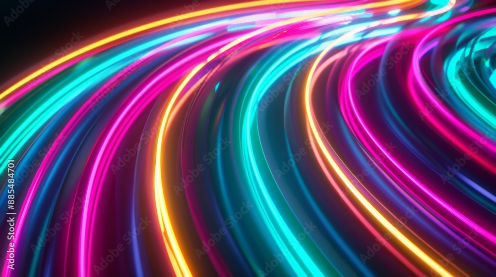 Obraz premium Abstract Neon Lights Swirl.