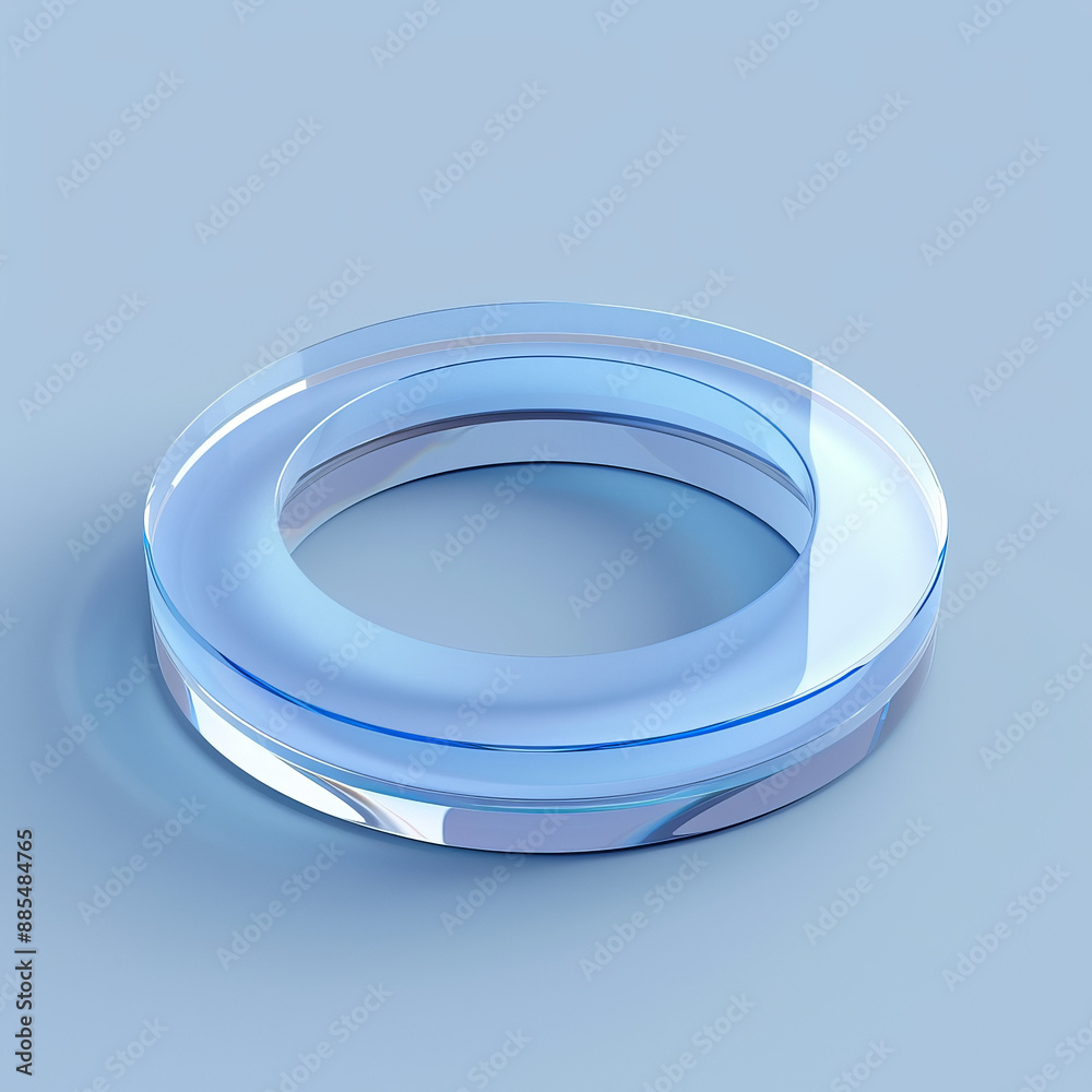 A circular base icon, slightly open, 3D design A circular base icon, slightly open, 3D design
