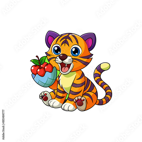 Tiger is Powerful majestic solitary striped predator.