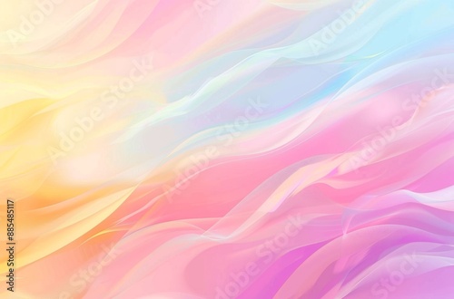 Abstract pastel pink and yellow background with wavy lines.