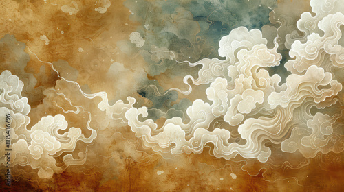 Chinese cloud pattern texture with antique finish, classical background wallpaper