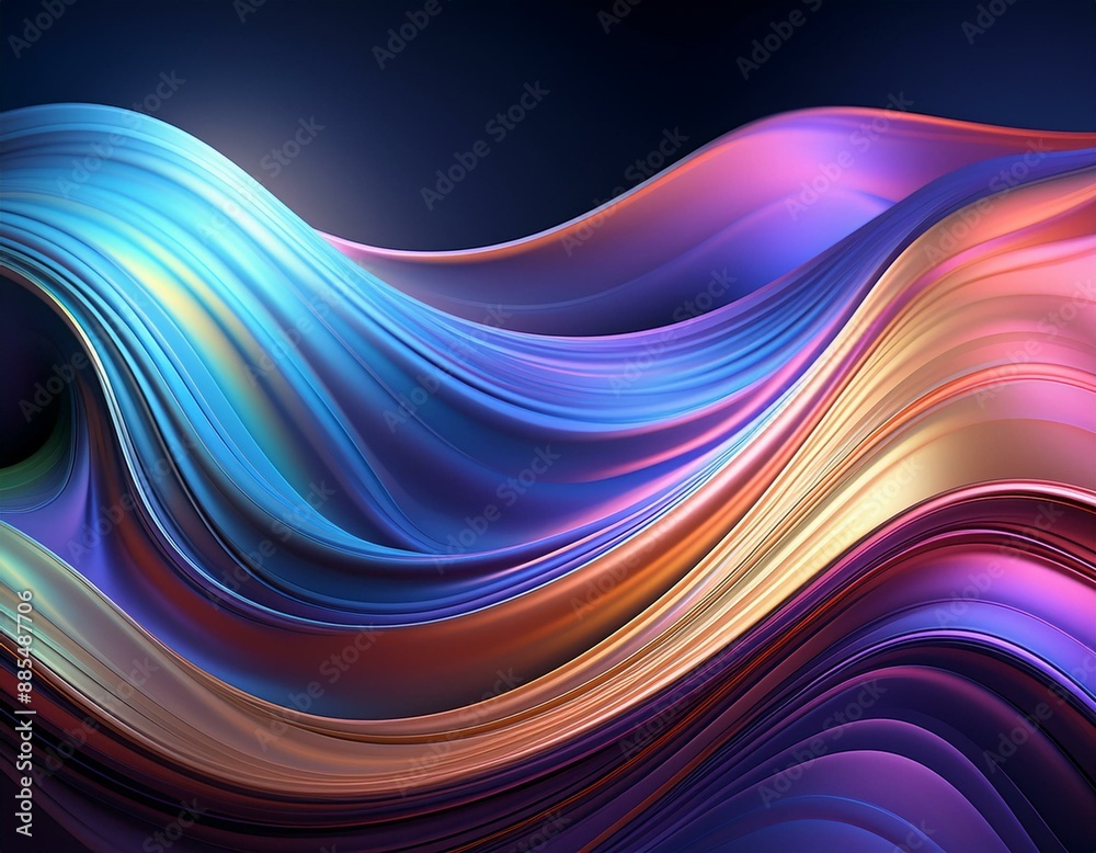 Abstract Background Design Wavy Iridescent Shape Abstract Background Design Wavy Iridescent Shape