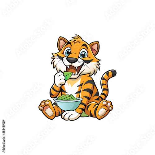 Tiger is Powerful majestic solitary striped predator.