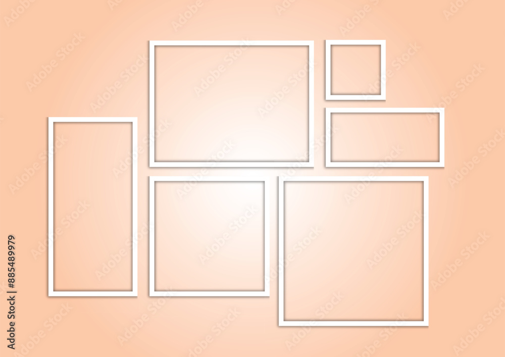 Collage Photo Frame Using Flat Design Template. Collage Photo Frame Using Flat Design Template.
