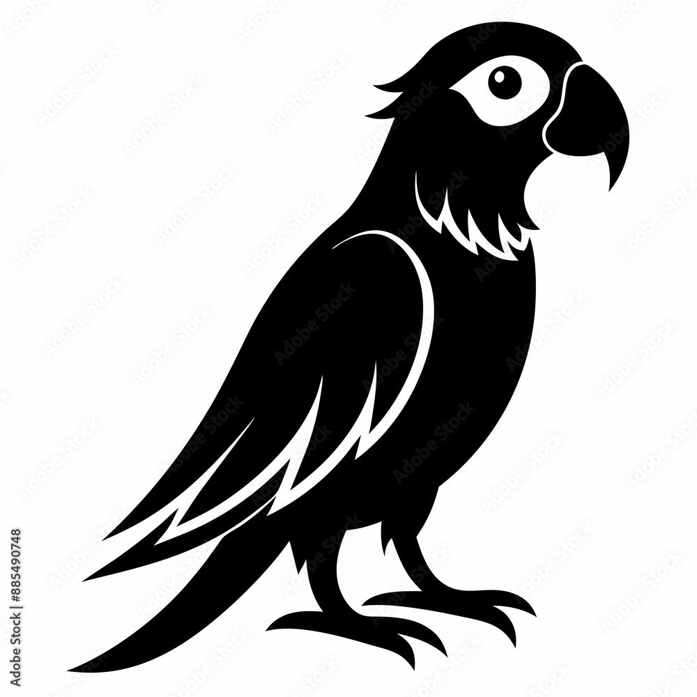 Fototapeta premium Parrot Black silhouette