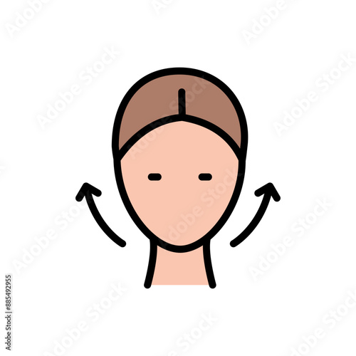 Face and Beauty color icon. Aesthetic cosmetology vector pictogram, anti age skin care. Simple sign for plastic surgery clinic. Facial Massager Symbol. Isolated Vector Illustration.