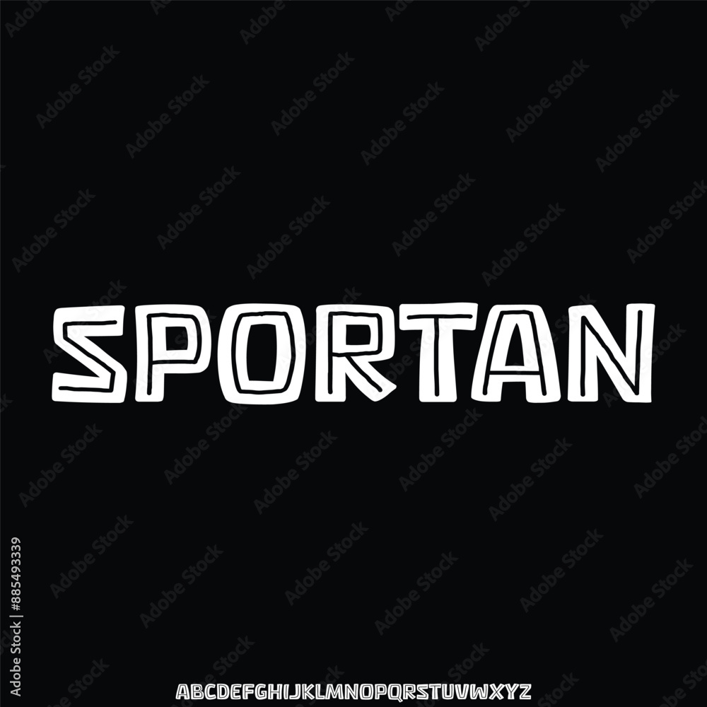 Obraz premium modern geometric circular font with rounded edges