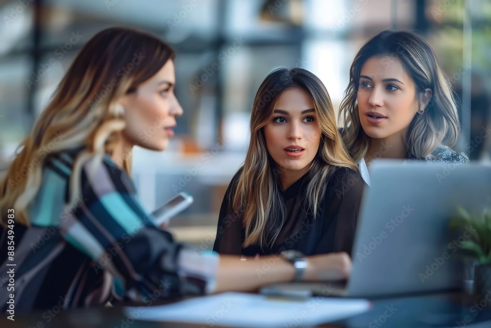 business women were having a discussion in office business women were having a discussion in office
