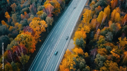 Bird's-eye view of a scenic highway
