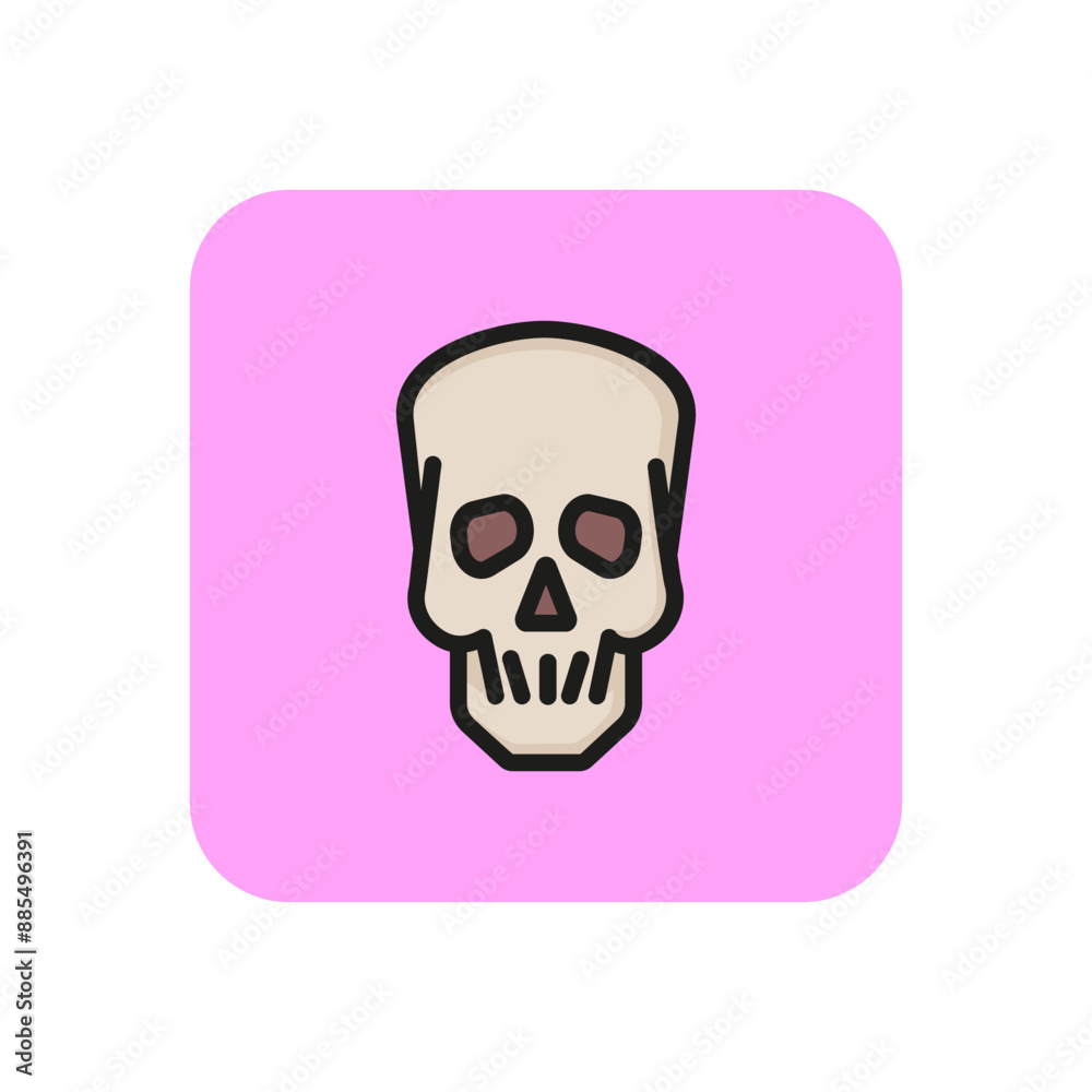 Skull line icon. Fear, macabre, dead. Halloween concept. Vector illustration can be used for topics like horror, danger, pirate Skull line icon. Fear, macabre, dead. Halloween concept. Vector illustration can be used for topics like horror, danger, pirate
