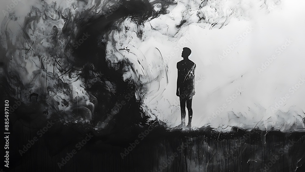 A silhouette of an actor standing A silhouette of an actor standing