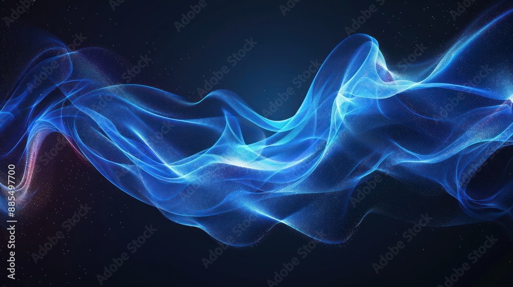 Obraz premium Abstract Blue Wave with Sparkle Effect