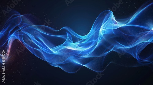 Abstract Blue Wave with Sparkle Effect