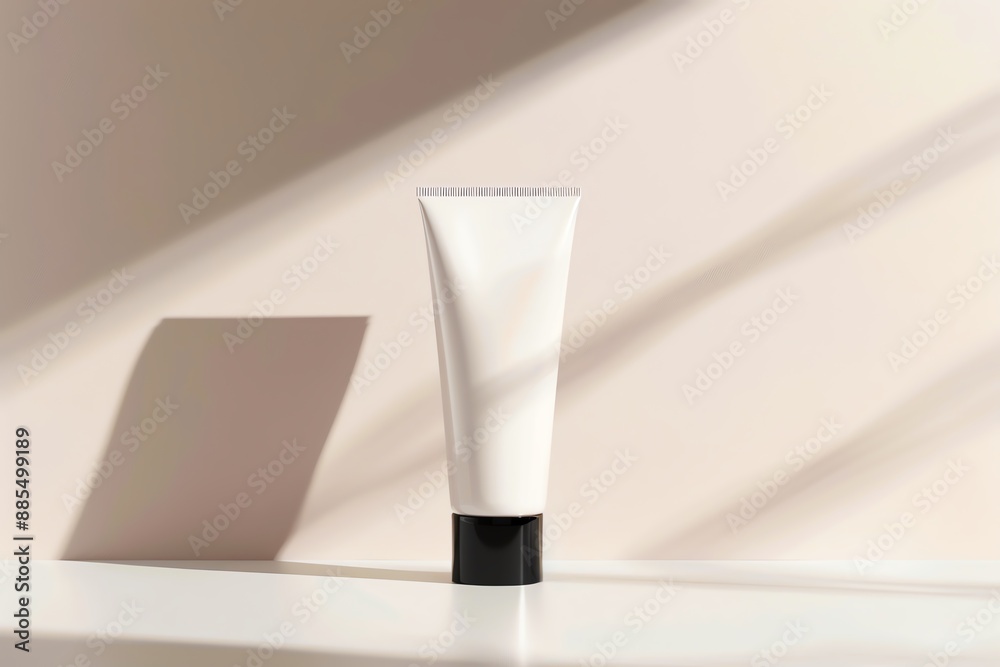 Minimalistic skincare product in white tube background. Modern and stylish beauty design. Minimalistic skincare product in white tube background. Modern and stylish beauty design.