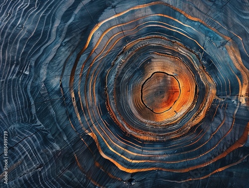 Close-up of tree rings in cut log