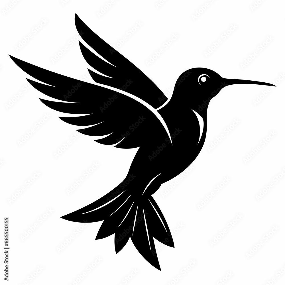 Obraz premium Hummingbird Black silhouette