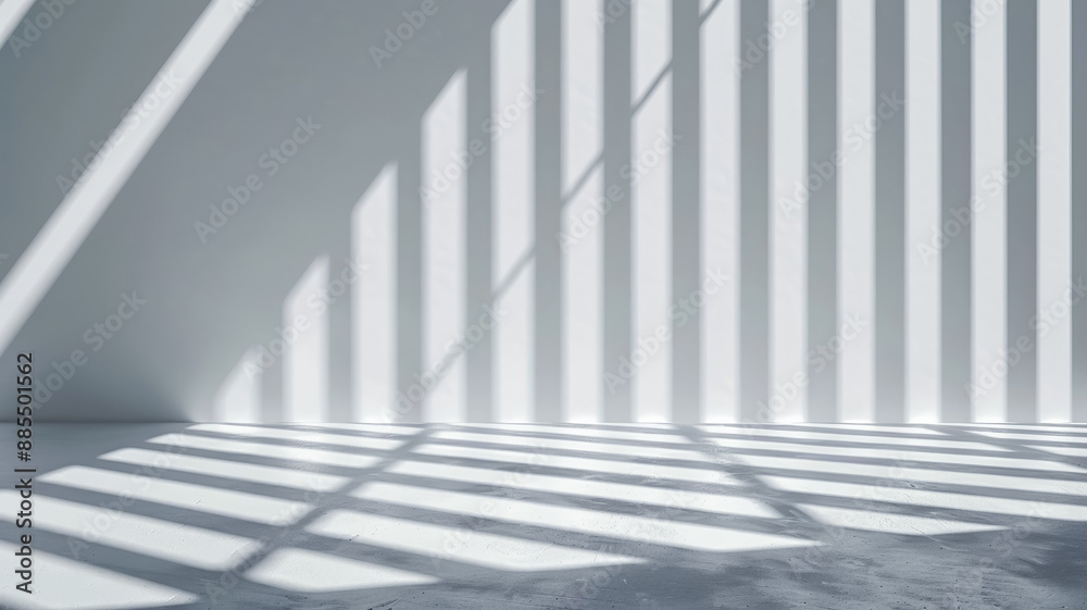 Abstract wall with light beams casting geometric shadows modern architecture design white and gray tones Abstract wall with light beams casting geometric shadows modern architecture design white and gray tones
