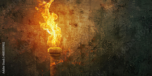 The Eternal Flame of Democracy: A burning torch, eternally burning in a granite pedestal.