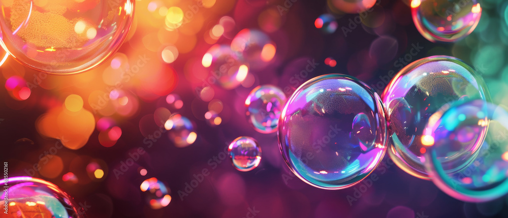 Glowing bubbles in diverse sizes floating in a colorful, dreamy background, evoking a sense of wonder and fantasy. Glowing bubbles in diverse sizes floating in a colorful, dreamy background, evoking a sense of wonder and fantasy.